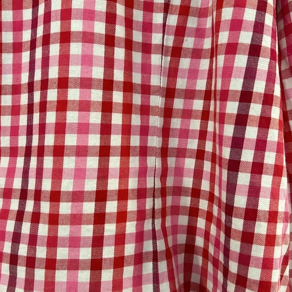 IZOD Red Pink Gingham button down shirt size XXL picnic vacation preppy - Picture 6 of 12